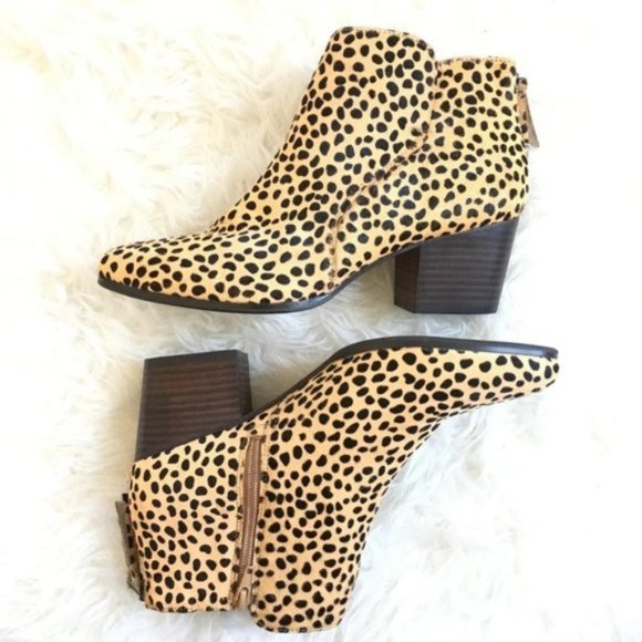 Sole Society Leopard Print Ankle Boots - Picture 1 of 7